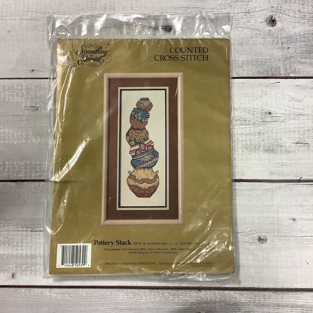 Something Special Counted Cross Stitch Kit‎ Pottery Stack Needlepoint Sealed